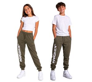 Comodi pantaloni da jogging NIKE Jordan Flight MPV per bambini con logo Jordan, in cotone, per bambine e bambini, 95D229-E6F Verde