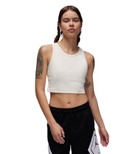 NIKE Jordan Damen Crop-Top Tank-Top mit Jordan-Logo Sport-Shirt Baumwoll-Shirt DX4700-133 Weiß