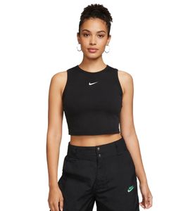 NIKE Sportswear Essentials Women's Crop Top Tank Top with Swoosh Logo Sport Shirt FB8279-0100 Black