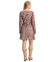 Minivestido de verano para mujer con estampado de cachemira, de gasa (928788), color beige/morado/gris