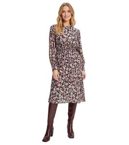 Minivestido de gasa Summery para mujer con estampado floral, tallas grandes 917915 Negro/Multicolor