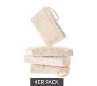 Pack de 4 esponjas de algodón Swuper de alta absorción, esponjas de limpieza sostenibles, beige/blanco