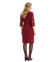 Vestido mini clásico de negocios para mujer con encaje y doble botonadura 921519 color burdeos