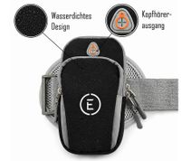 Echelon Lime Sports Armband Phone Case with Headphone Opening, Jogging Armband Phone Case, Black