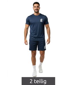 Conjunto deportivo de 2 piezas ON THAT ASS Reno para hombre, conjunto de alto rendimiento para gimnasio con camiseta y pantalones cortos azul marino