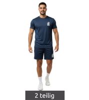 2-piece ON THAT ASS Reno Men's Sport Set Performance Set Gym Outfit with T-Shirt & Shorts Navy