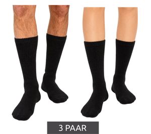 3 Paar kreislauffreundliche SOCKSWEAR Diabetiker-Socken Damen und Herren Baumwoll-Strümpfe mit Komfortbund Schwarz