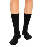 3 Paar kreislauffreundliche SOCKSWEAR Diabetiker-Socken Damen und Herren Baumwoll-Strümpfe mit Komfortbund Schwarz