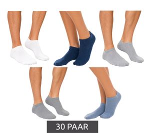 Calzini unisex in cotone sostenibile, 30 paia, semplici calzini da ginnastica, calzini alla caviglia, calze, grigio/bianco/grigio chiaro/azzurro/blu