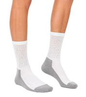 3 Paar kreislauffreundliche SOCKSWEAR Diabetiker-Socken Damen und Herren Baumwoll-Strümpfe mit Komfortbund Weiß/Grau
