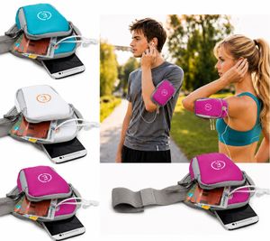 Echelon Lime Sportarmband-Tasche fürs Handy mit Kopfhöreröffnung Jogging-Armband Handy-Hülle 30cm Armumfang in Pink, Blau, Grau oder Schwarz