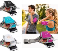 Brassard de sport Echelon Lime pour téléphone avec ouverture pour écouteurs, brassard de jogging, étui pour téléphone, tour de poignet jusqu'à 30 cm, rose, bleu, gris ou noir