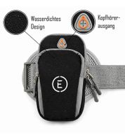 Brassard de sport Echelon Lime pour téléphone avec ouverture pour écouteurs, brassard de jogging, étui pour téléphone, tour de poignet jusqu'à 30 cm, rose, bleu, gris ou noir