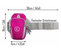 Brassard de sport Echelon Lime pour téléphone avec ouverture pour écouteurs, brassard de jogging, étui pour téléphone, tour de poignet jusqu'à 30 cm, rose, bleu, gris ou noir