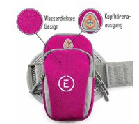 Brassard de sport Echelon Lime pour téléphone avec ouverture pour écouteurs, brassard de jogging, étui pour téléphone, tour de poignet jusqu'à 30 cm, rose, bleu, gris ou noir