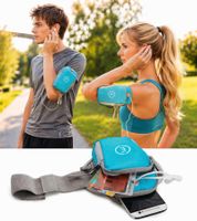 Brassard de sport Echelon Lime pour téléphone avec ouverture pour écouteurs, brassard de jogging, étui pour téléphone, tour de poignet jusqu'à 30 cm, rose, bleu, gris ou noir