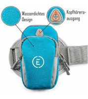 Brassard de sport Echelon Lime pour téléphone avec ouverture pour écouteurs, brassard de jogging, étui pour téléphone, tour de poignet jusqu'à 30 cm, rose, bleu, gris ou noir