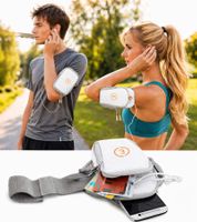 Brassard de sport Echelon Lime pour téléphone avec ouverture pour écouteurs, brassard de jogging, étui pour téléphone, tour de poignet jusqu'à 30 cm, rose, bleu, gris ou noir