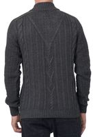 Cardigan classico da uomo in maglia grossa con collo alto e abbottonatura frontale - Cardigan testurizzato 13401 - Nero, Blu navy o Grigio