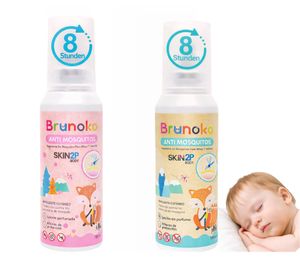 Spray antizanzare Brunoko per neonati: protegge da zanzare e cimici dei letti, adatto per corpo e viso dei bambini, lozione per neonati, protezione 8 ore contro le zanzare tigre, 100 ml, rosa o verde