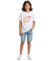 farbenfrohes Formula E Kinder T-Shirt Kurzarm-Shirt nachhaltiges Baumwoll-Shirt mit Formula E Logo 701223593 Weiß/Blau oder Weiß/Pink/Gelb