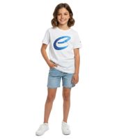 farbenfrohes Formula E Kinder T-Shirt Kurzarm-Shirt nachhaltiges Baumwoll-Shirt mit Formula E Logo 701223593 Weiß/Blau oder Weiß/Pink/Gelb