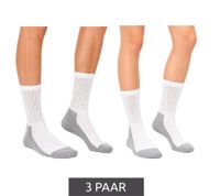 3 paia di calze per diabetici SOCKSWEAR, adatte a chi soffre di problemi di circolazione, per uomo e donna, in cotone con bordo comfort, disponibili nei colori bianco, nero o bianco/grigio.