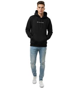 Cozy ON THAT ASS Xavier Men's Hoodie, Cotton Pullover with Kangaroo Pocket, Fleece Lined, Black