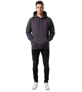 kuscheliger ON THAT ASS Zack Herren Hoody Kapuzen-Pullover Baumwoll-Sweater mit Kängurutasche Fleece gefüttert Hoodie Lila