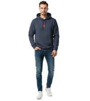 weicher ON THAT ASS Kean Hoodie Herren Baumwoll-Sweater mit Fleece-Innenfutter Navy-Blau