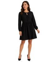 Robe féminine à la silhouette flatteuse, manches longues, réf. 943846, noire