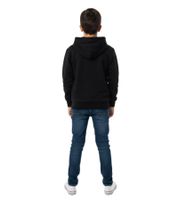 Sweat à capuche garçon tendance avec imprimé squelette fluorescent 918185 Noir