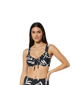 Haut de bikini élégant pour femme, bretelles réglables, bonnet C, réf. 979119, noir et blanc