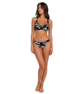Haut de bikini élégant pour femme, bretelles réglables, bonnet D, réf. 959401, noir et blanc