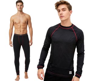 Pantaloni termici da uomo CINQUE, mutande lunghe o maglia termica/tunica lunga in cotone, colore nero/rosso