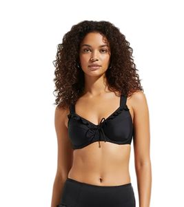 Haut de bikini élégant à armatures pour femme, effet minimiseur, maillot de bain, bonnet C, 976934, noir