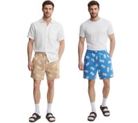 Classic BLEND Men's Casual Shorts with Drawstring – Available in Regular and Big Sizes, in Beige or Blue