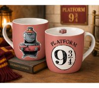 Harry Potter Tasse „Hogwarts Express“ 300 ml Porzellan Becher mit Herzhenkel Rosa 