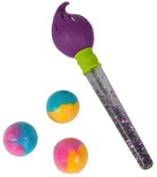 Coffret de brosses de bain GLIBBI, Bombes de bain magiques avec brosses à paillettes, Rechargeable (3 x 30 g), 105953570, Violet/Multicolore