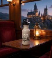 Borraccia in acciaio inox da 500 ml "Ritorno a Hogwarts" di Harry Potter con un design magico, grigia