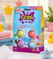 Bombas de Baño GLIBBI - Aditivo Efervescente para el Baño para Niños de 3 Años en A partir de - 4 Bombas de Baño con Color y Fragancia - Colores Surtidos