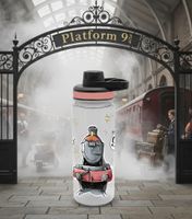Borraccia "Hogwarts Express" di Harry Potter da 700 ml con tappo a vite dal design magico, trasparente/rosa