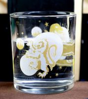 Set di 2 bicchieri di Harry Potter con Creature Mistiche, Bicchieri da bere, Merchandising per fan, 400 ml, Bianco/Oro