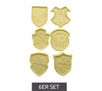 Set di 6 formine per biscotti di Harry Potter con 6 disegni diversi, formine per pasta di zucchero, articolo per fan, beige