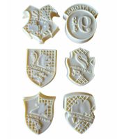 Set di 6 formine per biscotti di Harry Potter con 6 disegni diversi, formine per pasta di zucchero, articolo per fan, beige
