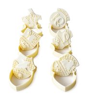 Set di 6 formine per biscotti di Harry Potter con 6 disegni diversi, formine per pasta di zucchero, articolo per fan, beige