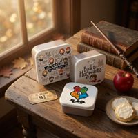 Set portapranzo di Harry Potter, 3 pezzi con stemma di Hogwarts e personaggi, contenitore per il pane, grigio