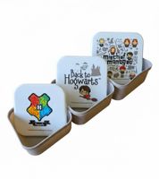 Set portapranzo di Harry Potter, 3 pezzi con stemma di Hogwarts e personaggi, contenitore per il pane, grigio