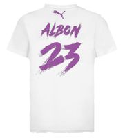 T-shirt enfant manches courtes PUMA x Williams F1 Albon Formule 1, 100 % coton, blanc, référence 701227495 001