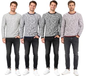 klassisches SOLID SDFlocks Herren Sweatshirt mit Rundhals Pullover Große Größen 21102722ME in Schwarz, Blau, Grau oder Rot